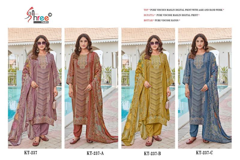 Shree fab d.no-KT-237 viscous maslin digital print catalog best dress material wholesale market in india
