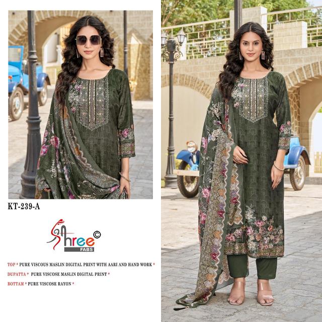 Shree fab d.no-KT-239 viscous maslin digital print catalog dress material online shopping india