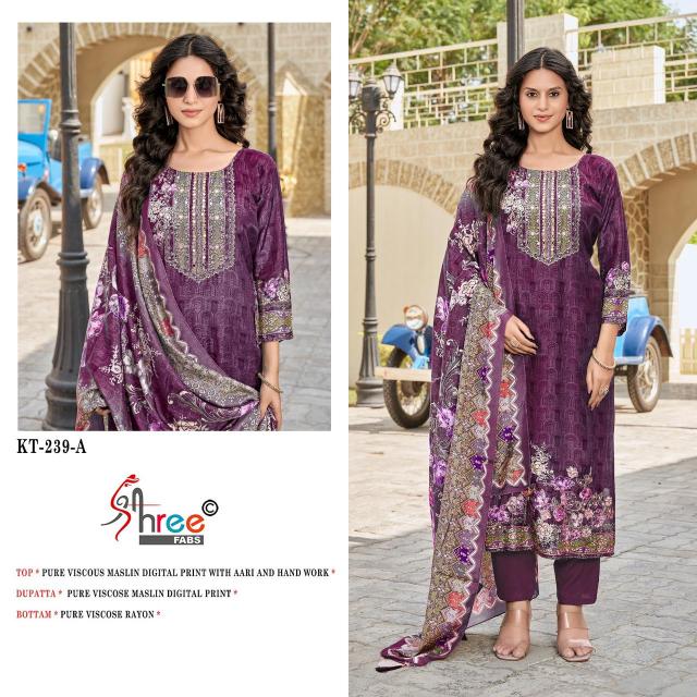 Shree fab d.no-KT-239 viscous maslin digital print catalog dress material online shopping india