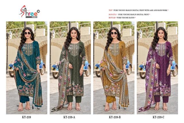 Shree fab d.no-KT-239 viscous maslin digital print catalog dress material online shopping india