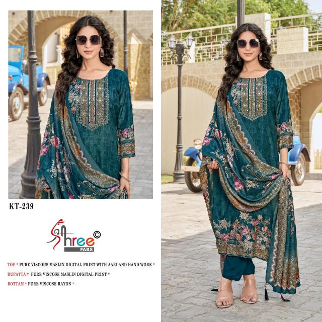 Shree fab d.no-KT-239 viscous maslin digital print catalog dress material online shopping india