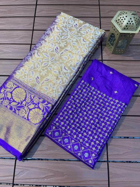 Sravanti-vol-11 pure kanjivaram silk saree with khatali handwork blouse catalog surat manufacturer price