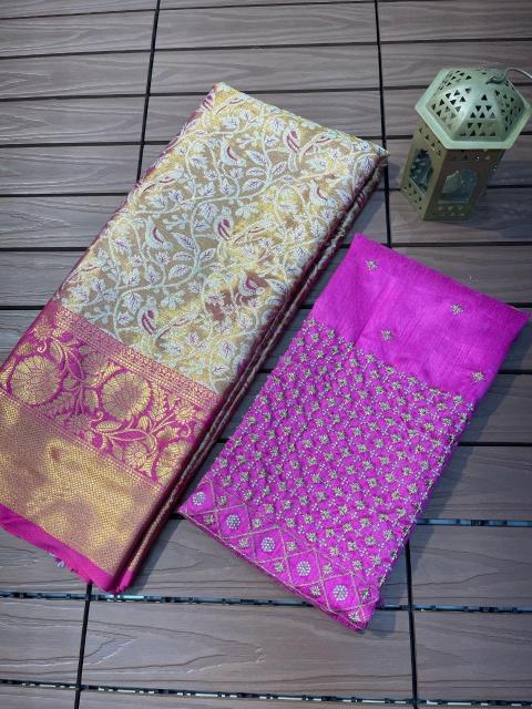 Sravanti-vol-11 pure kanjivaram silk saree with khatali handwork blouse catalog surat manufacturer price