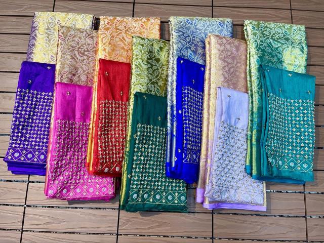 Sravanti-vol-11 pure kanjivaram silk saree with khatali handwork blouse catalog surat manufacturer price