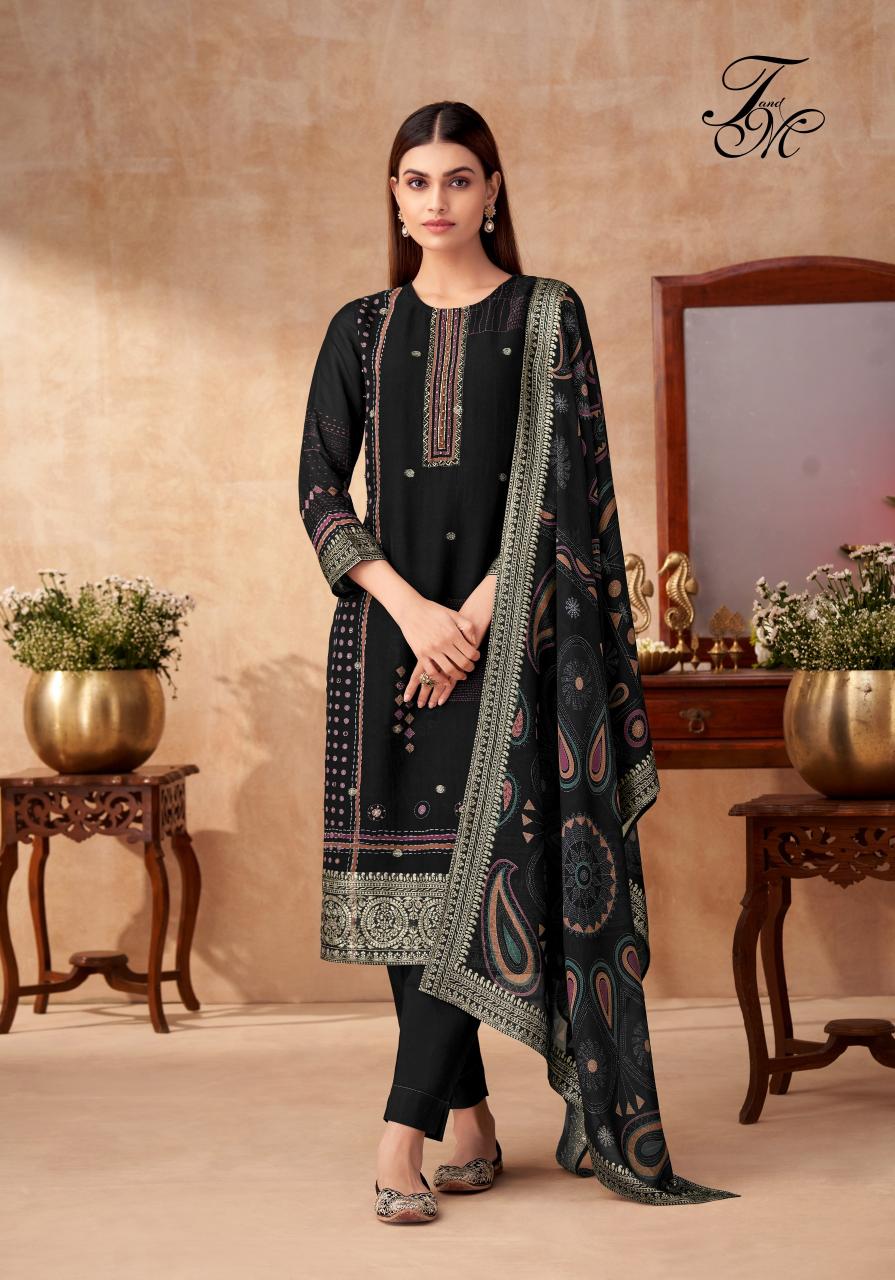 T&M RITIKA ORGANZA FANCY JAQUARD indian dress materials online shopping