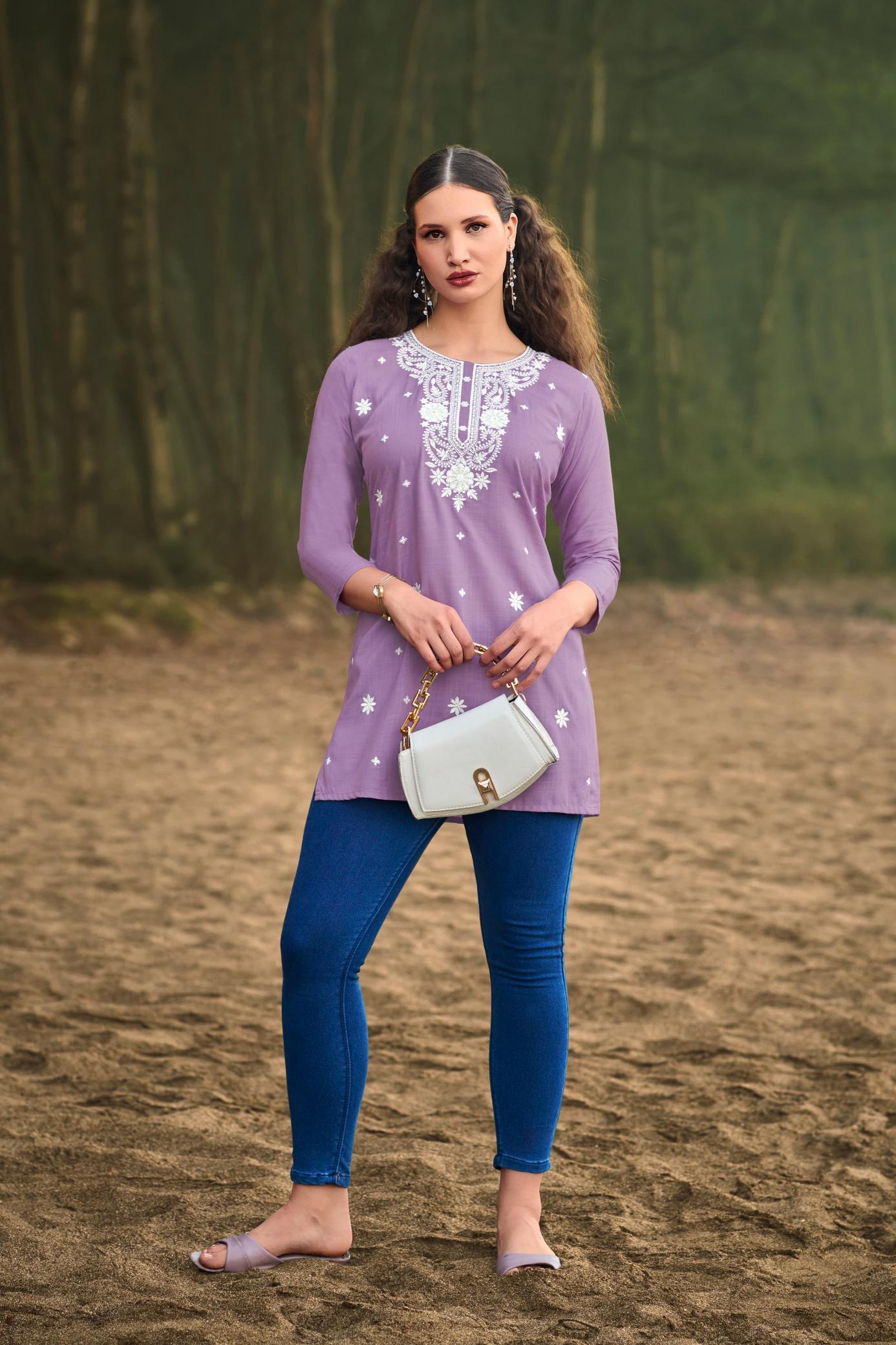 Tips & tops colors vol 6 reyon slub short top ebay indian designer cotton kurti