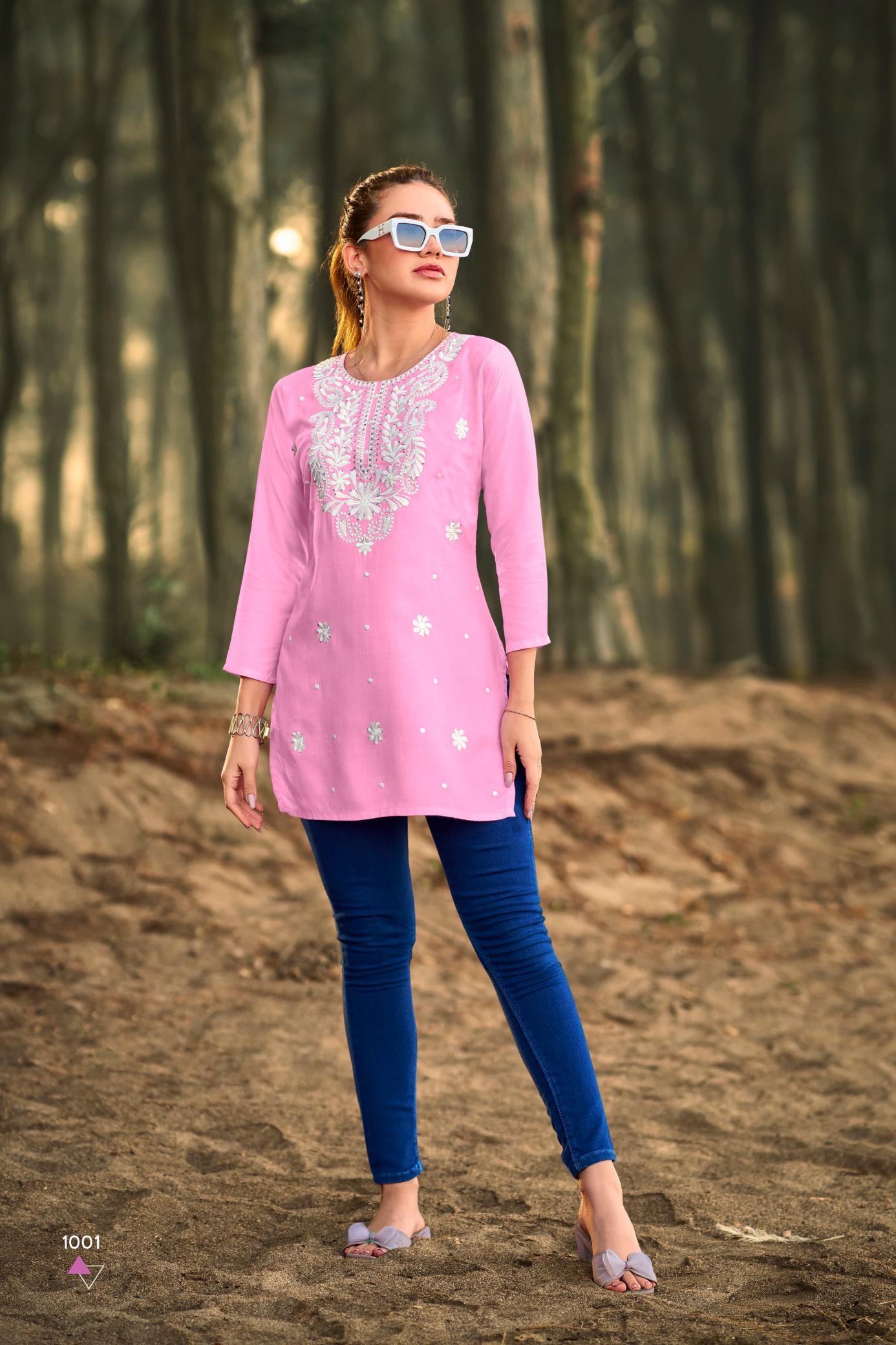 Tips & tops colors vol 6 reyon slub short top ebay indian designer cotton kurti
