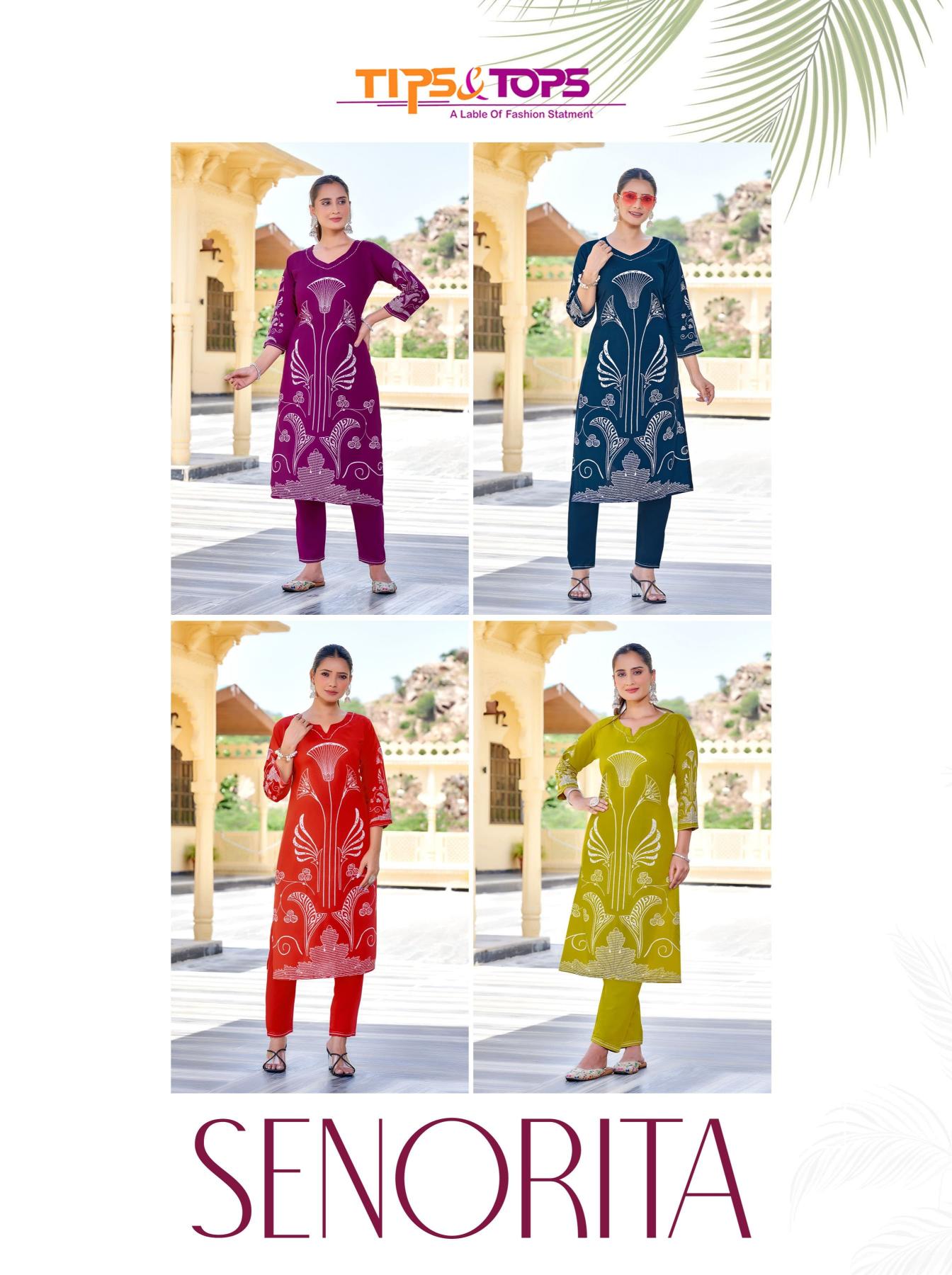 Tips & tops senorita german reyon coord set premium kurti brands