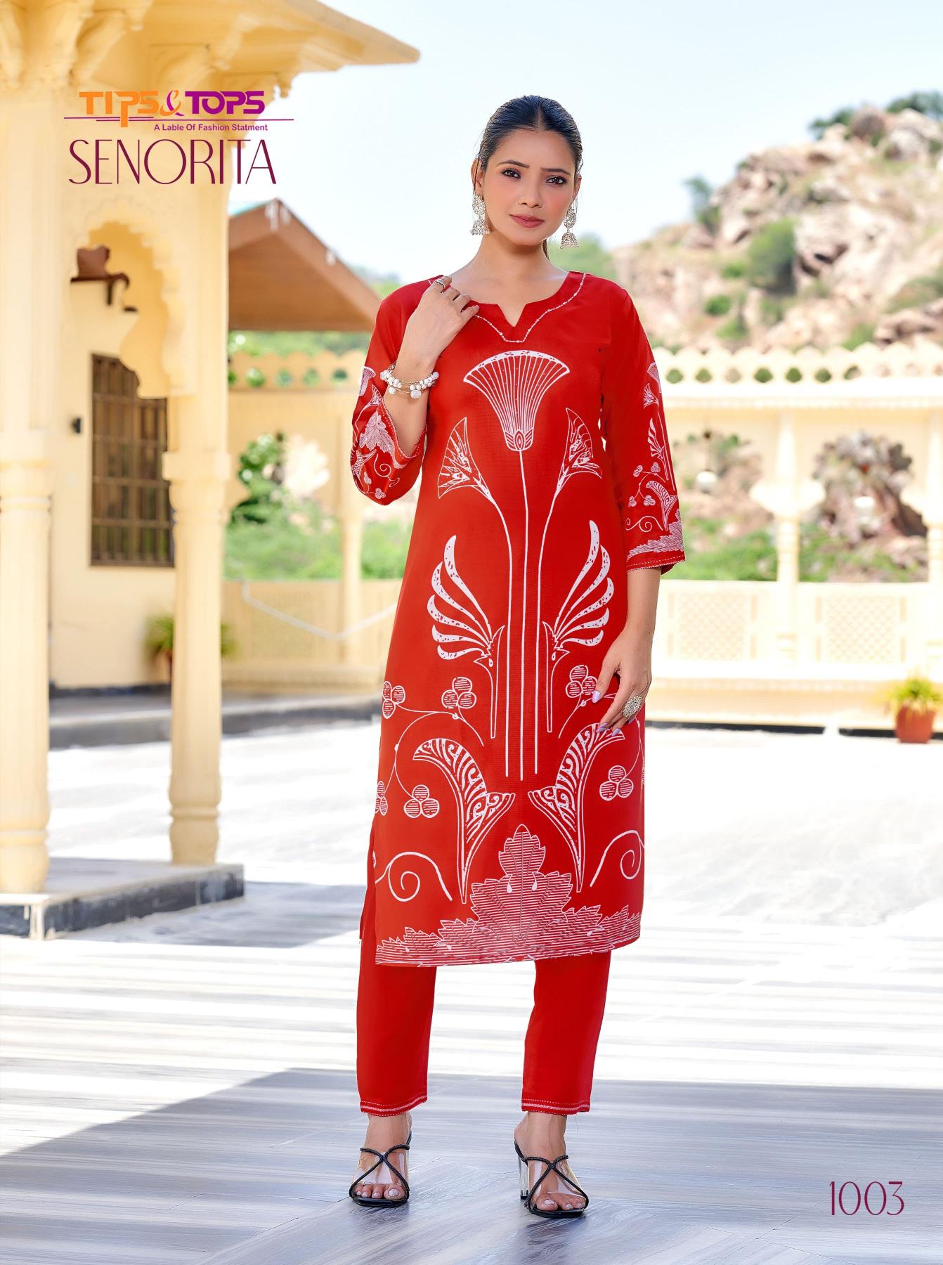 Tips & tops senorita german reyon coord set premium kurti brands