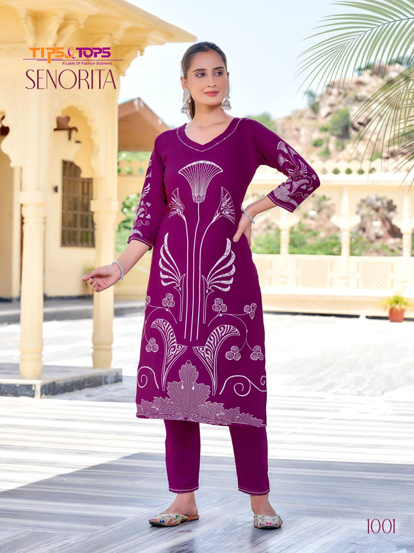Tips & tops senorita german reyon coord set premium kurti brands