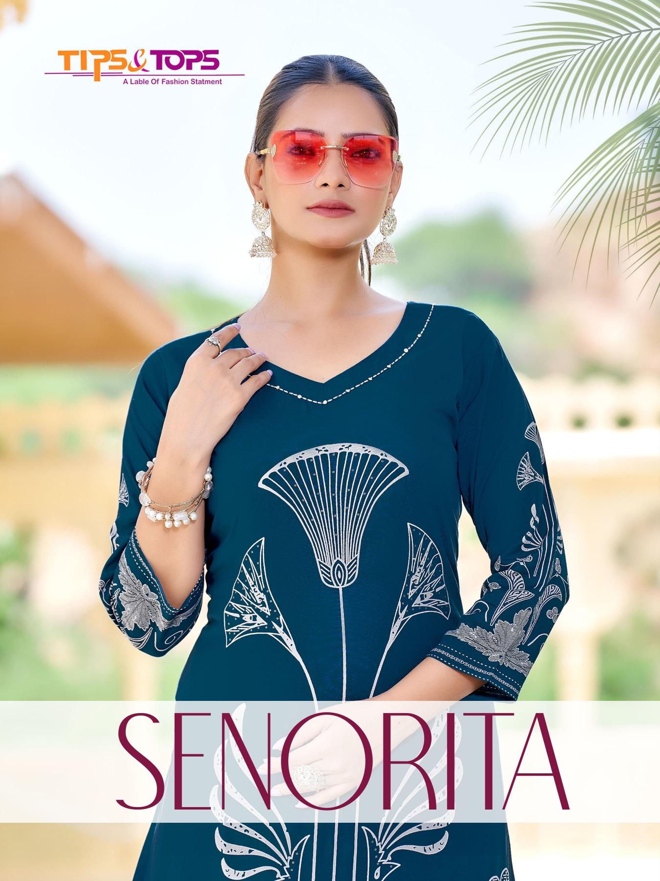 Tips & tops senorita german reyon coord set premium kurti brands