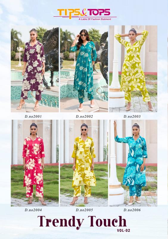 Tips & tops trendy touch vol 2 reyon print catalog modest co ord set 
