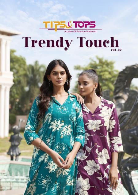Tips & tops trendy touch vol 2 reyon print catalog modest co ord set 