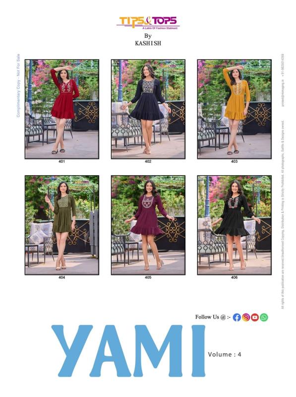 Tips & tops yami vol 4 fancy reyon wrinkle shorties catalog designer kurtis online india