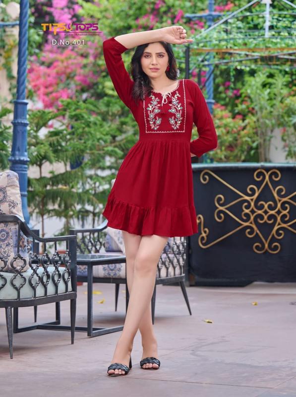 Tips & tops yami vol 4 fancy reyon wrinkle shorties catalog designer kurtis online india