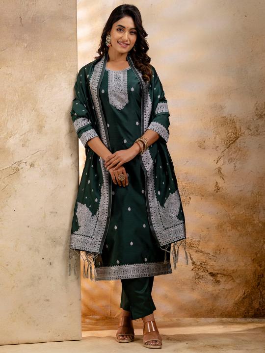 Vairaj banarasi jecard silk 3 pcs catalog aurelia kurtis online shopping india