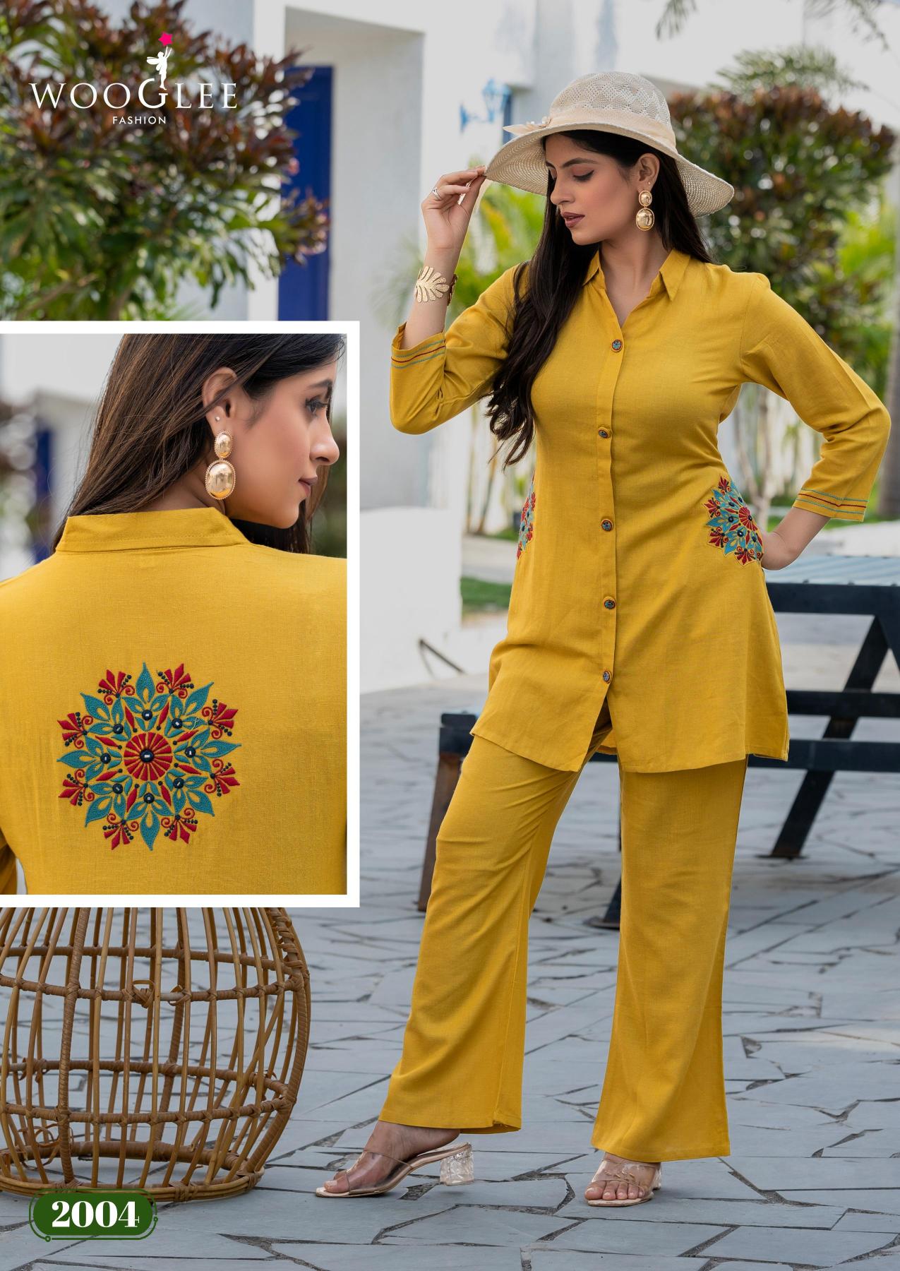 Wooglee elina cotton slubb cord set kurtis manufacturers in india