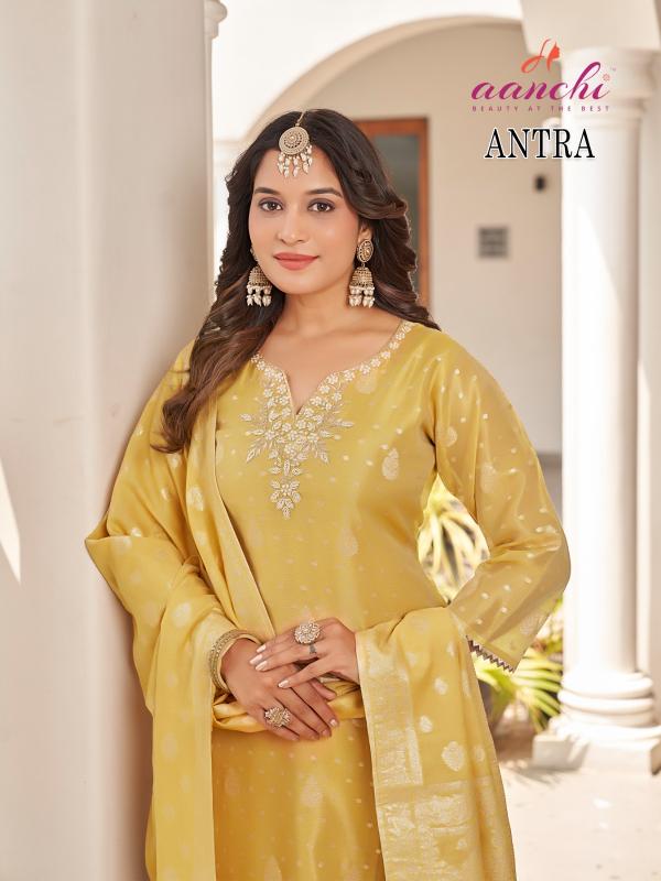 Aanchi antra shimmer jacquard 3 pcs wholesale market in surat for ladies clothes
