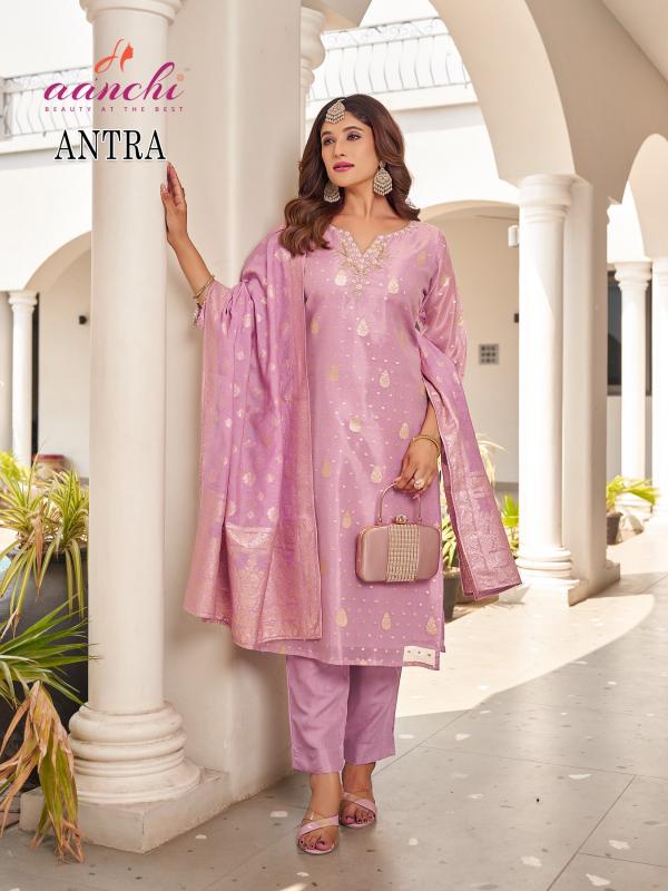 Aanchi antra shimmer jacquard 3 pcs wholesale market in surat for ladies clothes