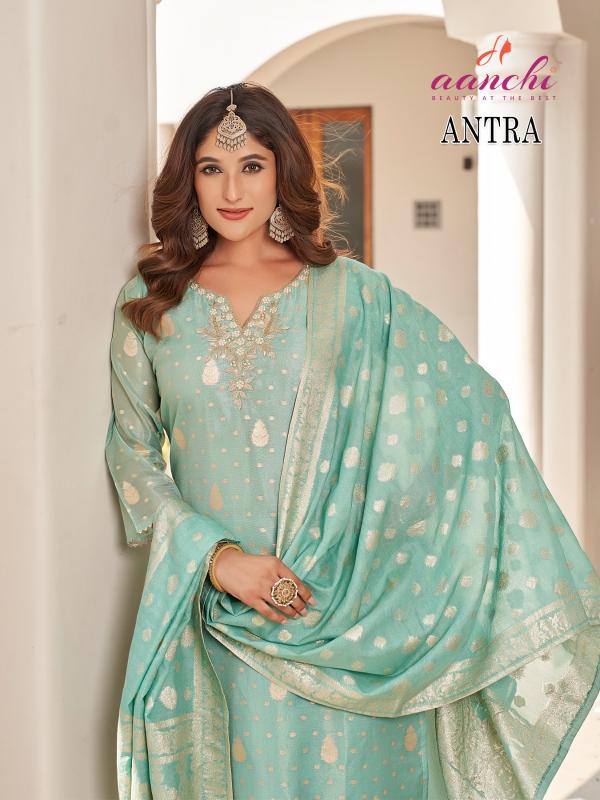 Aanchi antra shimmer jacquard 3 pcs wholesale market in surat for ladies clothes