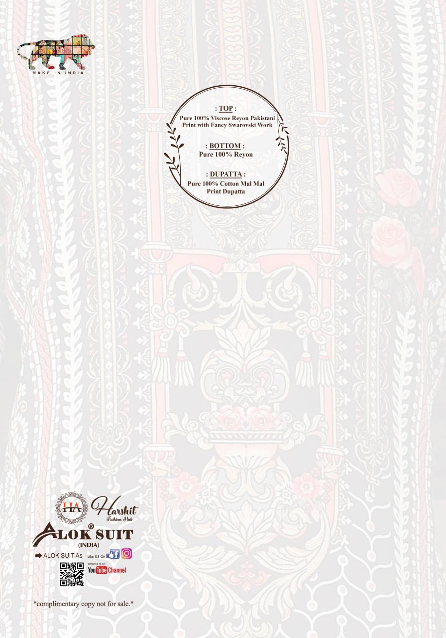 Alok suit sana noor 7 reyon pakistan print surat dress material wholesale market online
