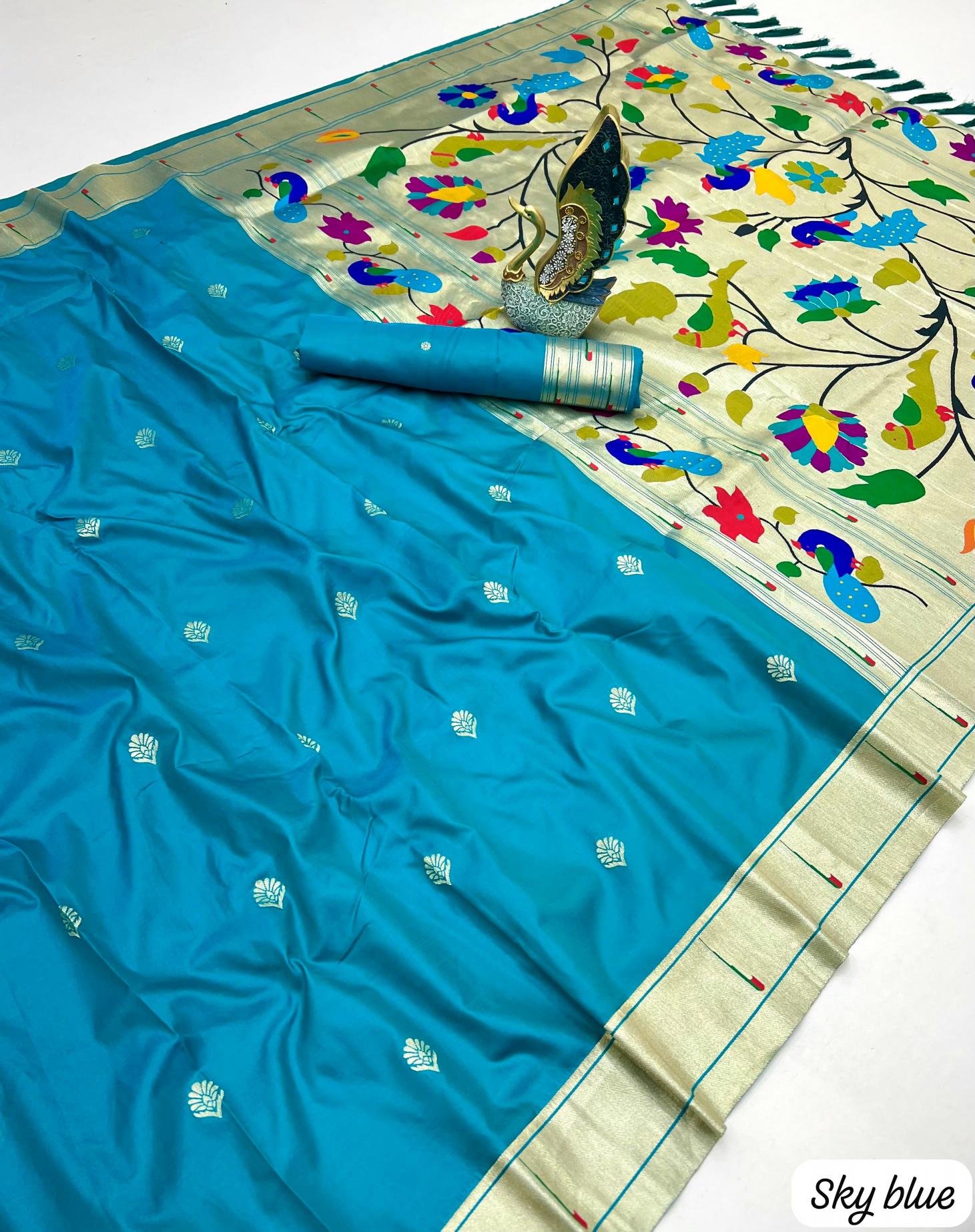Anupama karma paithani voL-2 silk lotus flowers surat saree wholesale market online shopping
