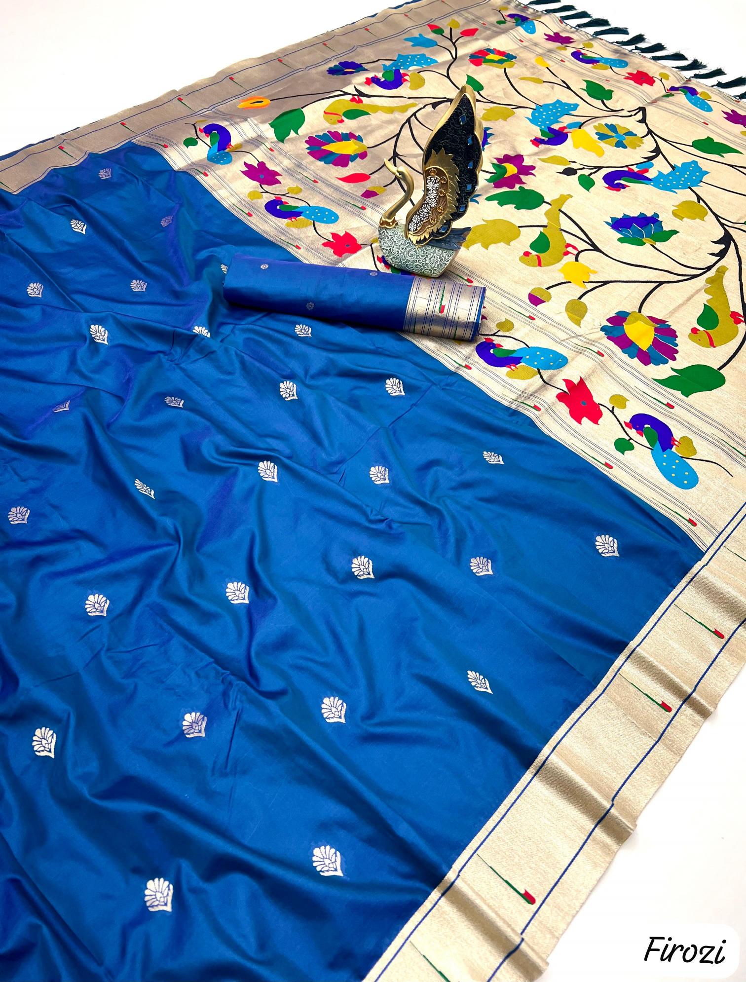 Anupama karma paithani voL-2 silk lotus flowers surat saree wholesale market online shopping