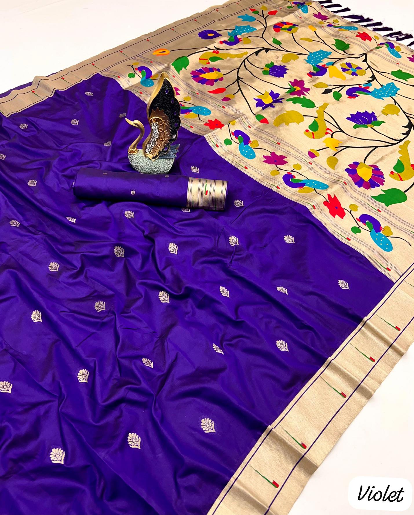 Anupama karma paithani voL-2 silk lotus flowers surat saree wholesale market online shopping