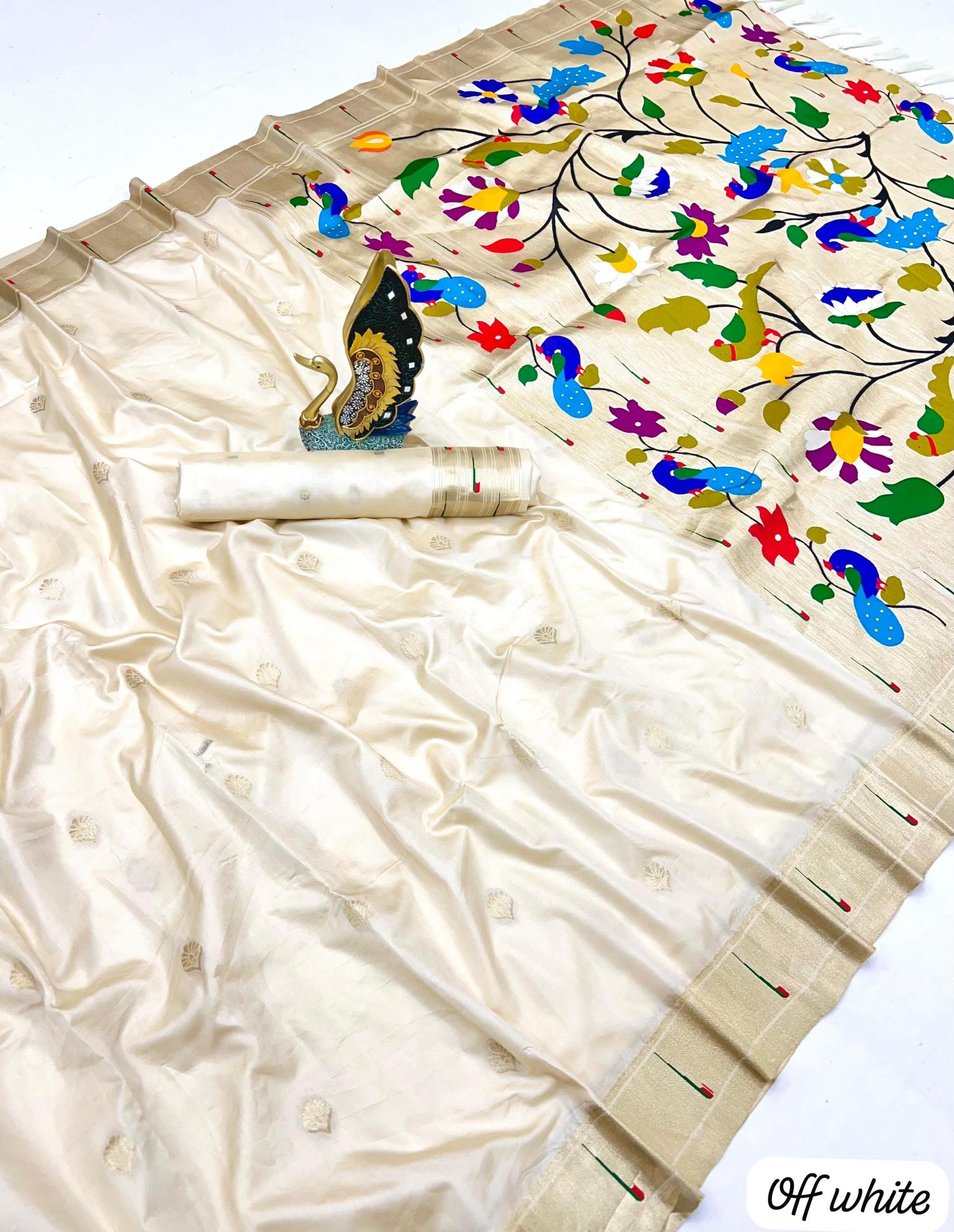 Anupama karma paithani voL-2 silk lotus flowers surat saree wholesale market online shopping