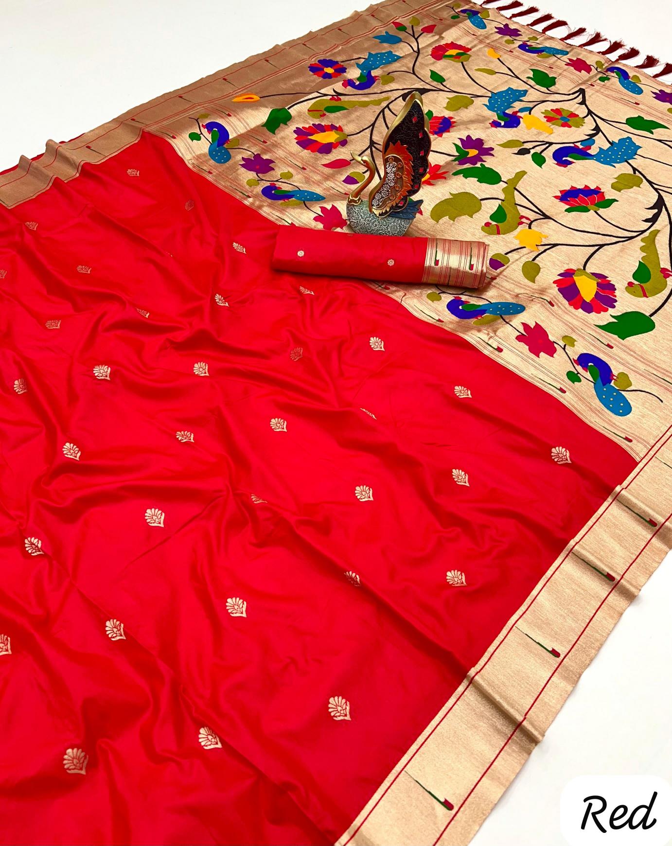 Anupama karma paithani voL-2 silk lotus flowers surat saree wholesale market online shopping
