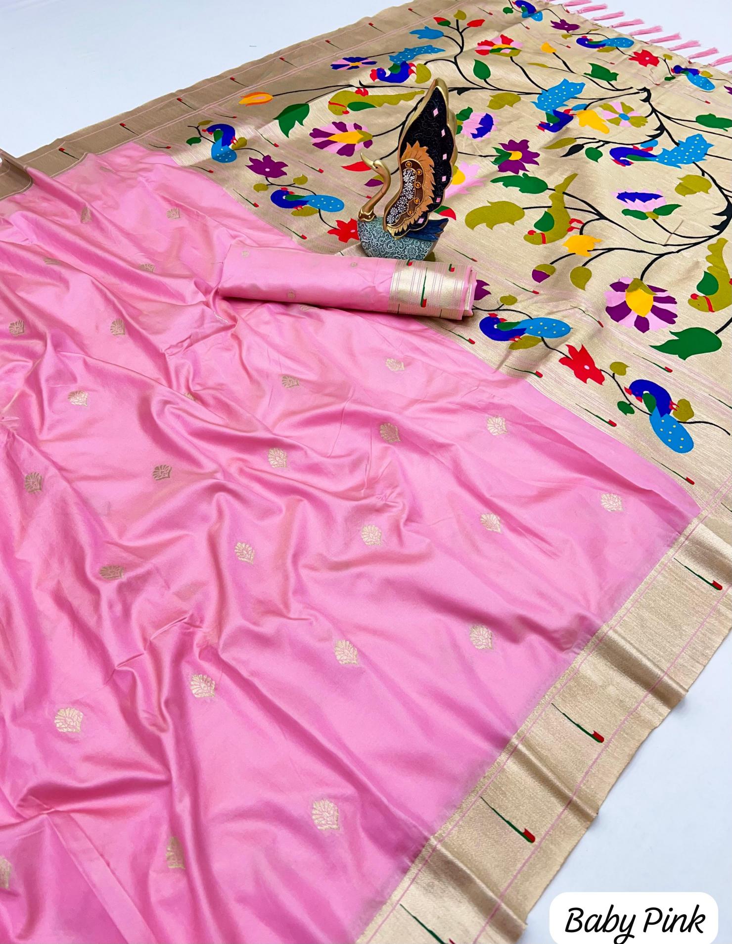 Anupama karma paithani voL-2 silk lotus flowers surat saree wholesale market online shopping