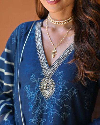 Bitto nora blue rayon 3 pcs v neck wholesale online shopping clothes