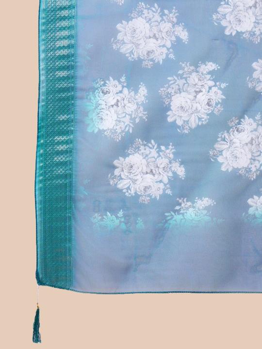 Bitto raviya viscose chanderi petrol color kurti surat 