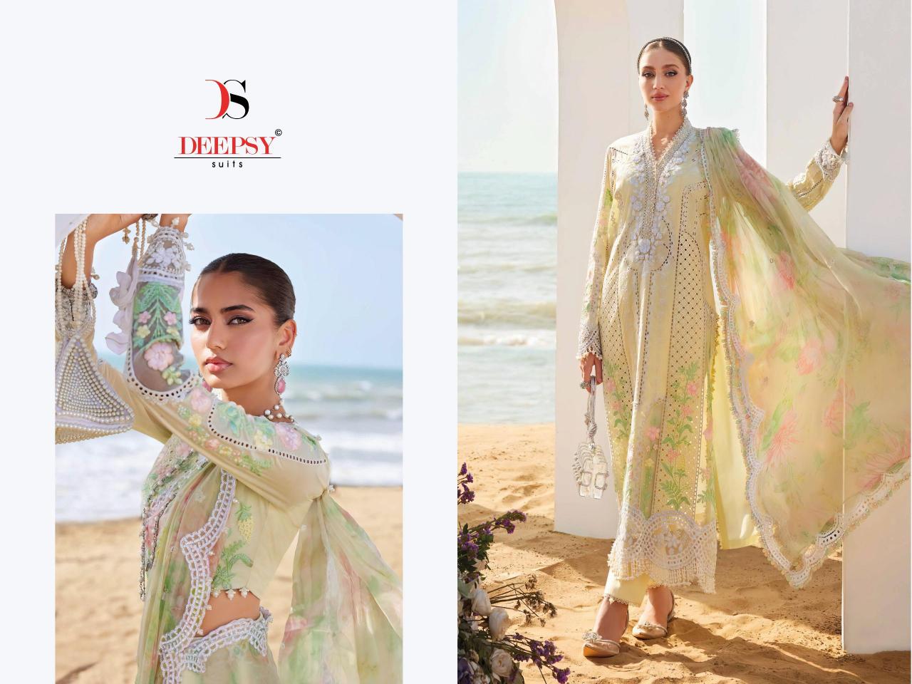 Deepsy suits maria b 25-2 pure cotton wholesale catalogue salwar kameez