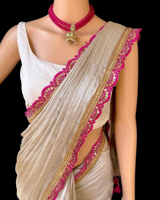 GC cotton tissue silk plain with lace border surat saree wholesale market price list