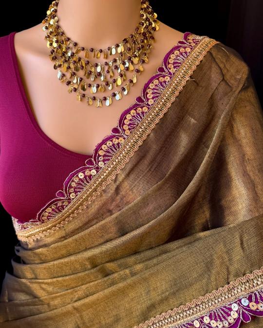 GC cotton tissue silk plain with lace border surat saree wholesale market price list