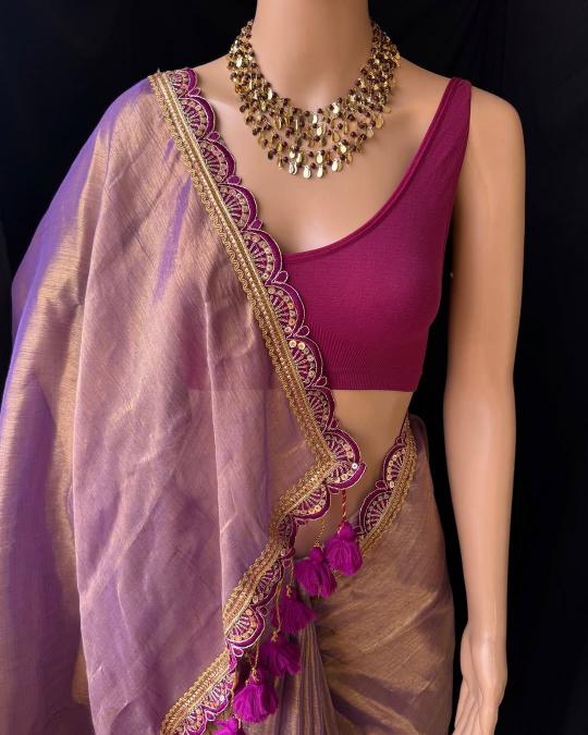 GC cotton tissue silk plain with lace border surat saree wholesale market price list