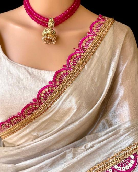 GC cotton tissue silk plain with lace border surat saree wholesale market price list