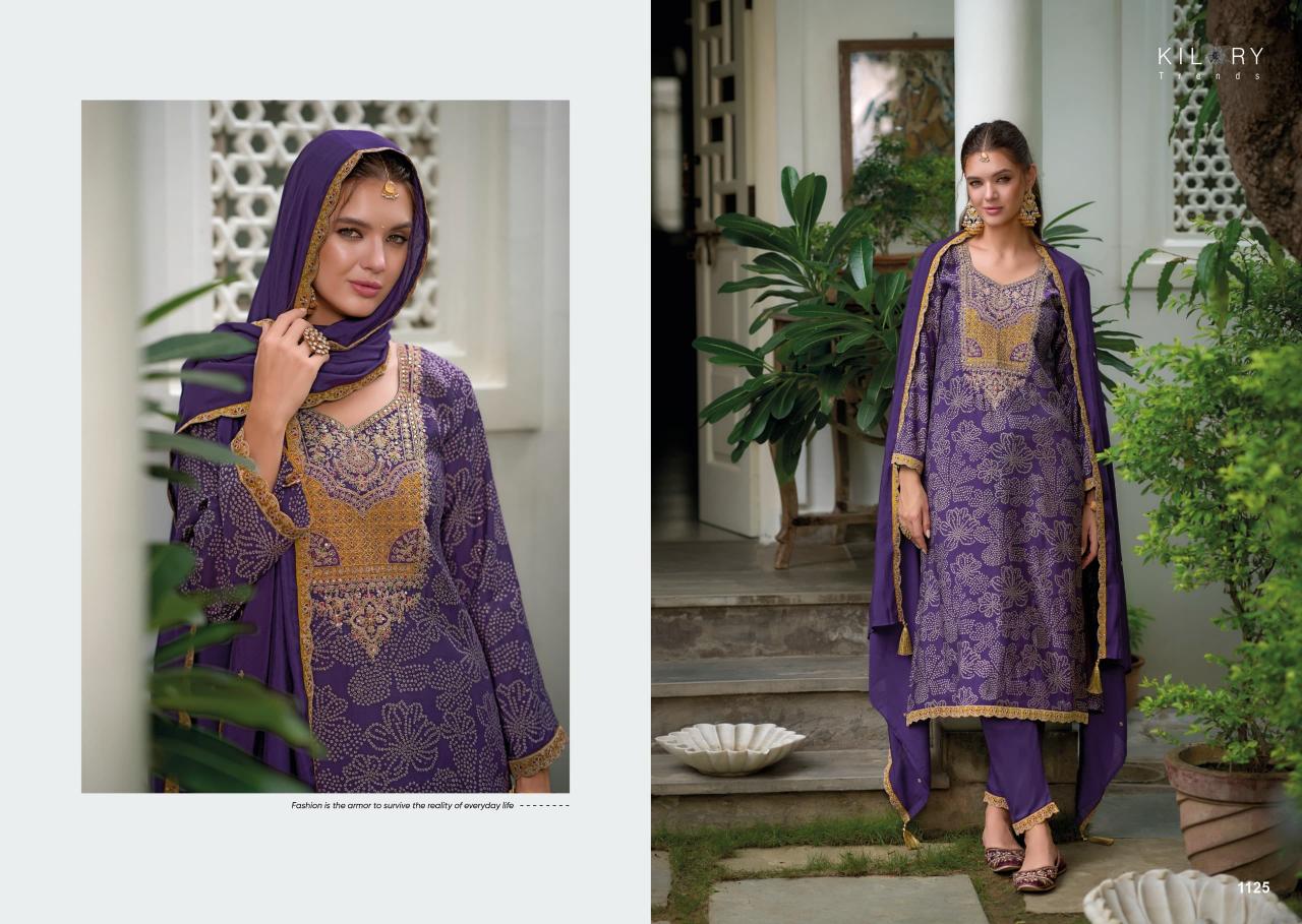 Kilory trends bandhej foil print straight types of indian dress material 