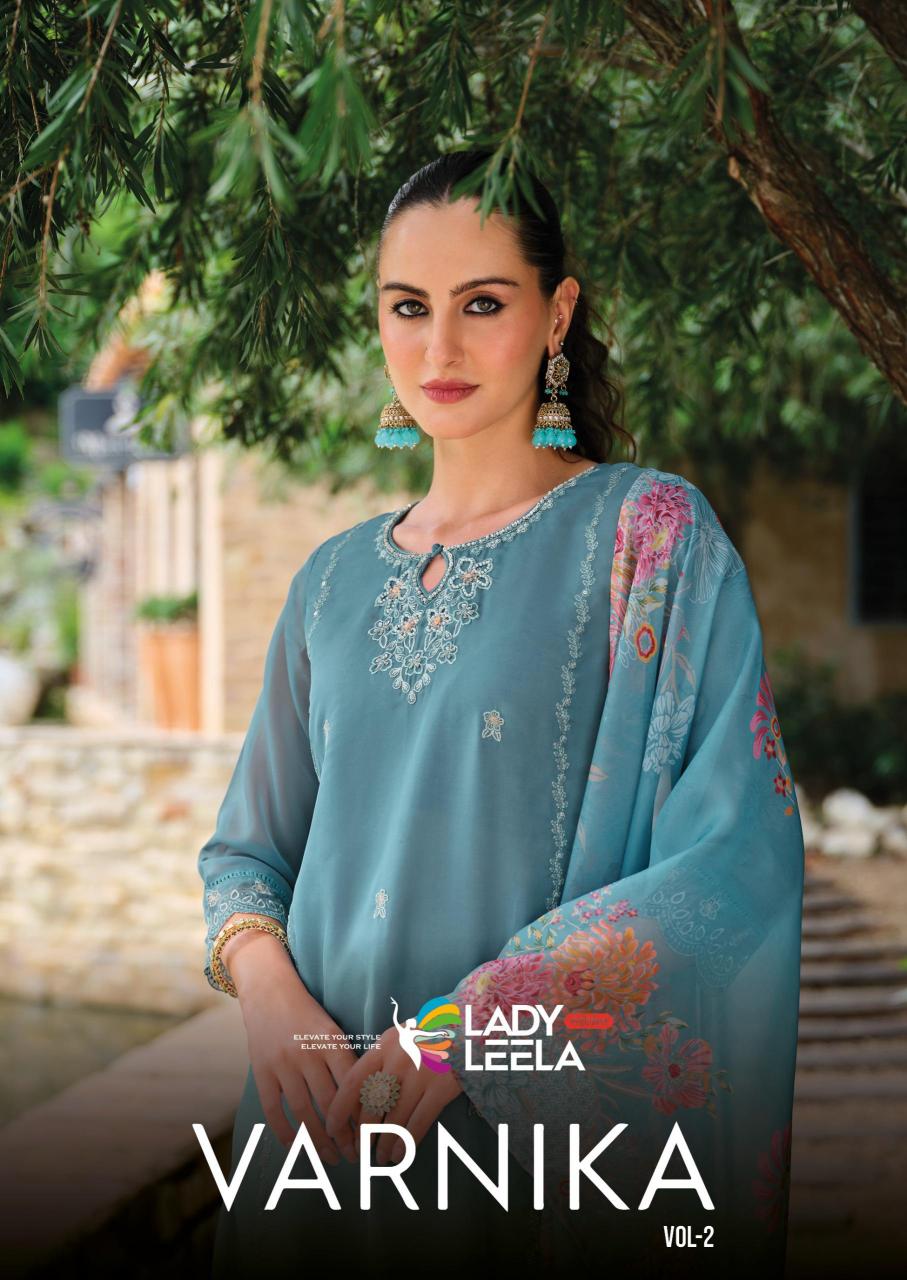 Lady leela varnika 2 organza 3 pcs kurti online wholesale market for clothes