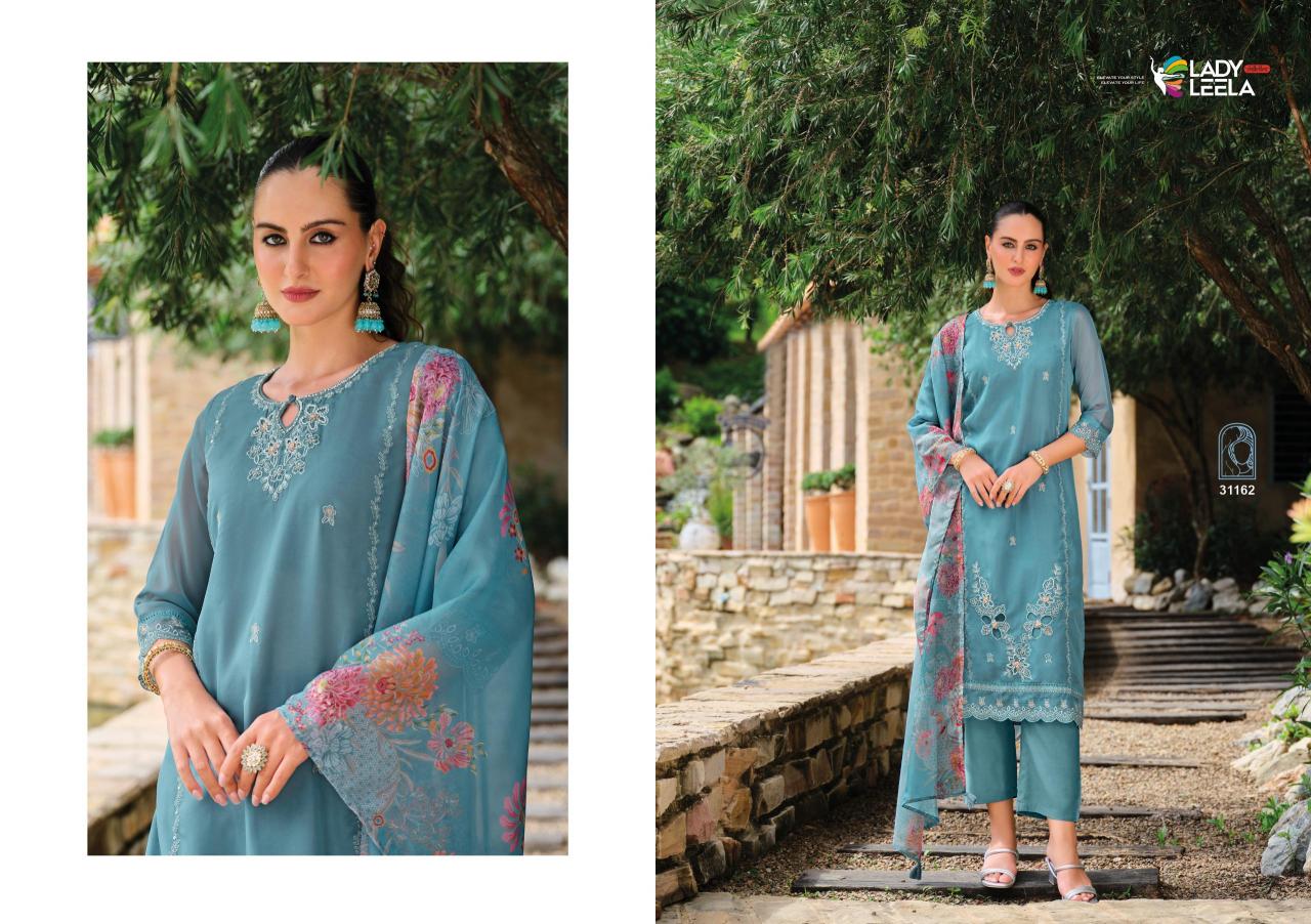 Lady leela varnika 2 organza 3 pcs kurti online wholesale market for clothes