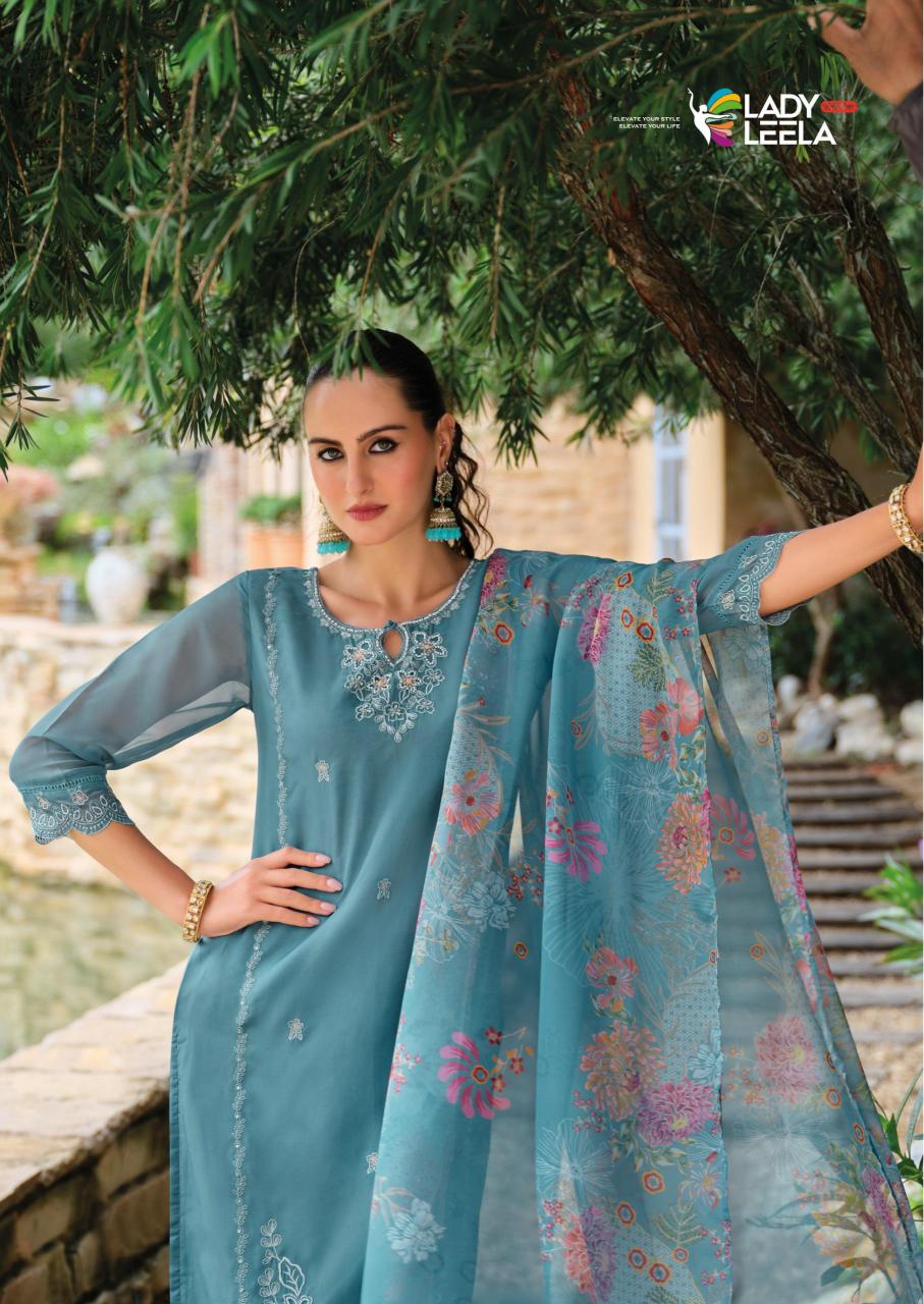 Lady leela varnika 2 organza 3 pcs kurti online wholesale market for clothes