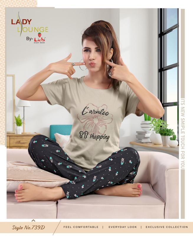 Lichi lady lounge cotton hojiyari night suit wholesale kurtis catalogue