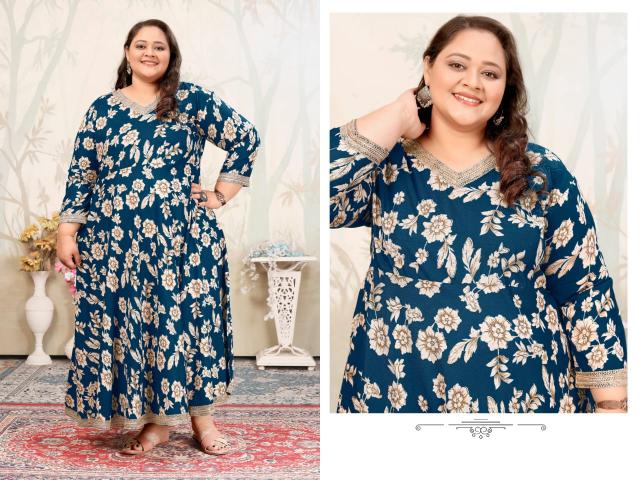 Moksh International plus size joy vol 1 riyon plus size kurti wholesale market near me