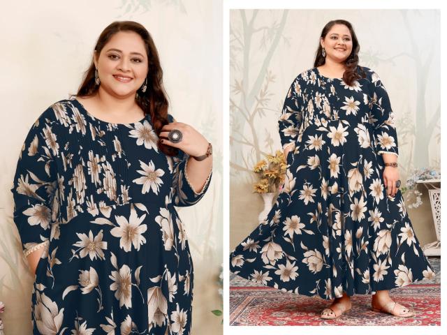 Moksh International plus size joy vol 1 riyon plus size kurti wholesale market near me