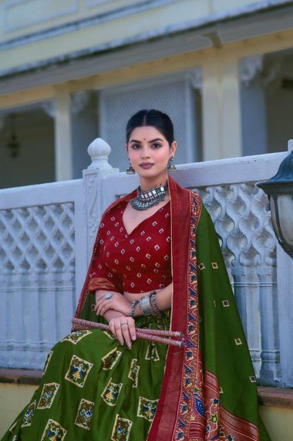 Mor Tussar Silk  wholesale lehenga shops in chandni chowk