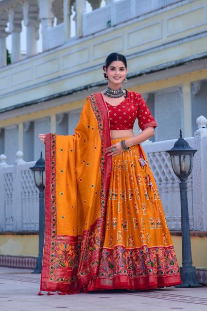 Mor Tussar Silk  wholesale lehenga shops in chandni chowk