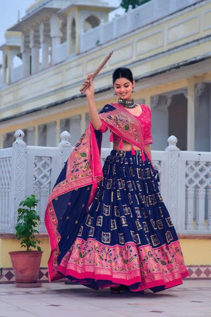 Mor Tussar Silk  wholesale lehenga shops in chandni chowk
