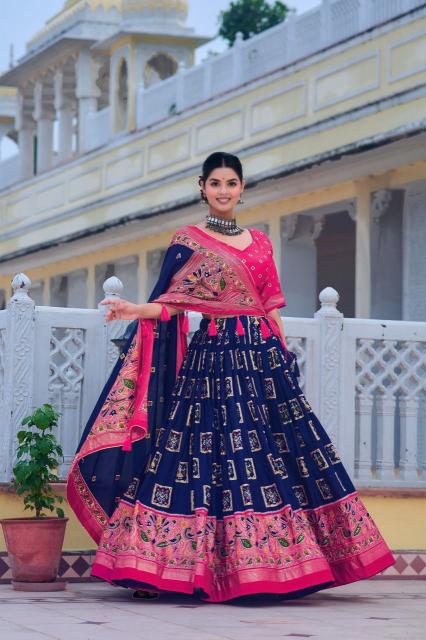 Mor Tussar Silk  wholesale lehenga shops in chandni chowk