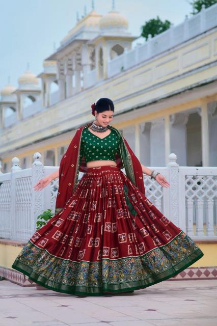 Mor Tussar Silk  wholesale lehenga shops in chandni chowk